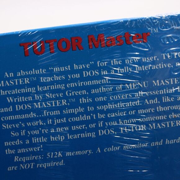 Tutor Master Learn DOS Vintage PC Floppy 3 1/3 Disc - Picture 4 of 13